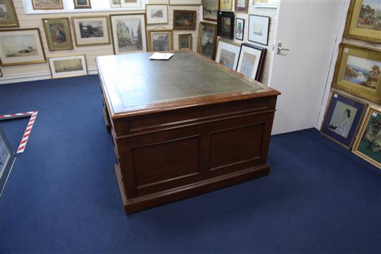 A Victorian mahogany partners pedestal desk, 6ft x 4ft